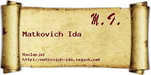 Matkovich Ida névjegykártya