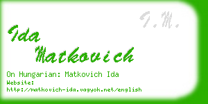 ida matkovich business card